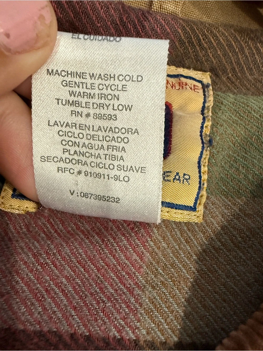 Faded Glory Canvas Chore Barn Coat Plaid Lined Corduroy Collar Men’s L